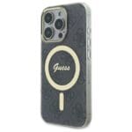 Guess GUHMP16LH4STK Black Hardcase IML 4G MagSafe Kryt iPhone 16 Pro