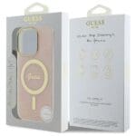 Guess GUHMP16LH4STP Pink Hardcase IML 4G MagSafe Kryt iPhone 16 Pro