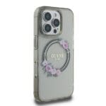 Guess GUHMP16LHFWFCK Black Hardcase IML Flowers Wreath MagSafe Kryt iPhone 16 Pro