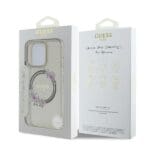 Guess GUHMP16LHFWFCK Black Hardcase IML Flowers Wreath MagSafe Kryt iPhone 16 Pro