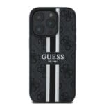 Guess GUHMP16LP4RPSK Black Hardcase 4G Printed Stripes MagSafe Kryt iPhone 16 Pro