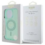 Guess GUHMP16LPFTDTEN Green Hardcase IML Rhinestones MagSafe Kryt iPhone 16 Pro