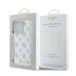 Guess GUHMP16LPGPYSH White Hardcase Peony Script Logo MagSafe Kryt iPhone 16 Pro