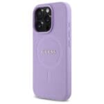 Guess GUHMP16LPSAHMCU Purple Hardcase Saffiano MagSafe Kryt iPhone 16 Pro