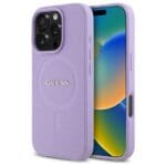Guess GUHMP16LPSAHMCU Purple Hardcase Saffiano MagSafe Kryt iPhone 16 Pro