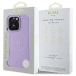 Guess GUHMP16LPSAHMCU Purple Hardcase Saffiano MagSafe Kryt iPhone 16 Pro