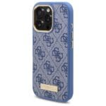 Guess GUHMP16LU4GPRB Blue Hardcase 4G Logo Plate MagSafe Kryt iPhone 16 Pro