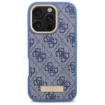 Guess GUHMP16LU4GPRB Blue Hardcase 4G Logo Plate MagSafe Kryt iPhone 16 Pro