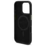Guess GUHMP16LU4GPRK Black Hardcase 4G Logo Plate MagSafe Kryt iPhone 16 Pro