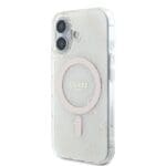 Guess GUHMP16MH4DTEH White Hardcase IML 4G Background MagSafe Kryt iPhone 16 Plus