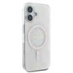 Guess GUHMP16MH4DTEH White Hardcase IML 4G Background MagSafe Kryt iPhone 16 Plus