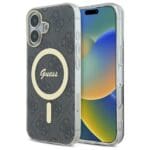Guess GUHMP16MH4STK Black Hardcase IML 4G MagSafe Kryt iPhone 16 Plus
