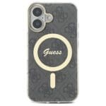 Guess GUHMP16MH4STK Black Hardcase IML 4G MagSafe Kryt iPhone 16 Plus