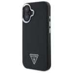 Guess GUHMP16MPGTSPSK Black Hardcase Grained Triangle MagSafe Kryt iPhone 16 Plus