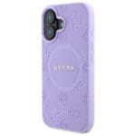 Guess GUHMP16MPSAPSMEU Purple Hardcase Saffiano Peony Classic Logo Kryt iPhone 16 Plus