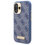 Guess GUHMP16MU4GPRB Blue Hardcase 4G Logo Plate MagSafe Kryt iPhone 16 Plus