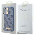 Guess GUHMP16MU4GPRB Blue Hardcase 4G Logo Plate MagSafe Kryt iPhone 16 Plus