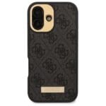 Guess GUHMP16MU4GPRK Black Hardcase 4G Logo Plate MagSafe Kryt iPhone 16 Plus