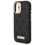 Guess GUHMP16MU4GPRK Black Hardcase 4G Logo Plate MagSafe Kryt iPhone 16 Plus