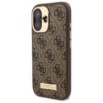 Guess GUHMP16MU4GPRW Brown Hardcase 4G Logo Plate MagSafe Kryt iPhone 16 Plus