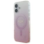 Guess GUHMP16SHGRCELP Pink Hardcase IML Glitter Gradient MagSafe Kryt iPhone 16
