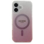 Guess GUHMP16SHGRCELP Pink Hardcase IML Glitter Gradient MagSafe Kryt iPhone 16
