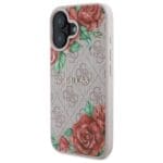 Guess GUHMP16SP4ROPEMCP Pink Hardcase 4G Flowers Print MagSafe Kryt iPhone 16