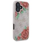 Guess GUHMP16SP4ROPEMCP Pink Hardcase 4G Flowers Print MagSafe Kryt iPhone 16