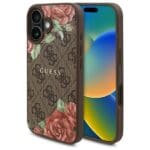 Guess GUHMP16SP4ROPEMCW Brown Hardcase 4G Flowers Print MagSafe Kryt iPhone 16