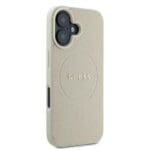 Guess GUHMP16SPGHSMME Beige Hardcase Grained Ring MagSafe Kryt iPhone 16