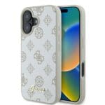 Guess GUHMP16SPGPYSH White Hardcase Peony Script Logo MagSafe Kryt iPhone 16
