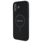 Guess GUHMP16SPSAHMCK Black Hardcase Saffiano Classic Logo MagSafe Kryt iPhone 16