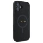 Guess GUHMP16SPSAHMCK Black Hardcase Saffiano Classic Logo MagSafe Kryt iPhone 16