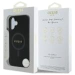 Guess GUHMP16SPSAHMCK Black Hardcase Saffiano Classic Logo MagSafe Kryt iPhone 16
