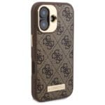 Guess GUHMP16SU4GPRW Brown Hardcase 4G Logo Plate MagSafe Kryt iPhone 16