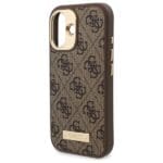 Guess GUHMP16SU4GPRW Brown Hardcase 4G Logo Plate MagSafe Kryt iPhone 16