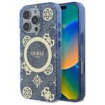 Guess GUHMP16XH4PYEEB Blue Hardcase IML Peony On 4G Background MagSafe Kryt iPhone 16 Pro Max