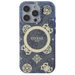 Guess GUHMP16XH4PYEEB Blue Hardcase IML Peony On 4G Background MagSafe Kryt iPhone 16 Pro Max