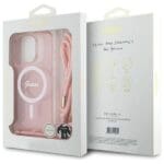 Guess GUHMP16XHCTSGNSP Pink Hardcase Crossbody Cord Script MagSafe Kryt iPhone 16 Pro Max