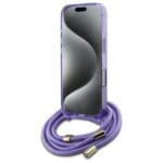 Guess GUHMP16XHCTSGNSU Purple Hardcase Crossbody Cord Script MagSaf Kryt iPhone 16 Pro Max