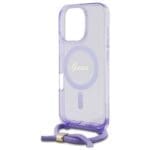 Guess GUHMP16XHCTSGNSU Purple Hardcase Crossbody Cord Script MagSaf Kryt iPhone 16 Pro Max