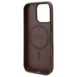 Guess GUHMP16XP4ROPEMCW Brown Hardcase 4G Flowers Print MagSafe Kryt iPhone 16 Pro Max