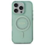 Guess GUHMP16XPFTDTEN Green Hardcase IML Rhinestones MagSafe Kryt iPhone 16 Pro Max