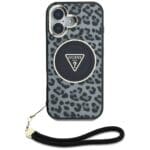 Guess HC IML Leopard Triangle Cord Strap MagSafe Black Kryt iPhone 16