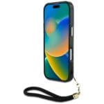 Guess HC IML Leopard Triangle Cord Strap MagSafe Black Kryt iPhone 16 Pro