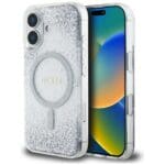 Guess HC Resin Bottom Glitter MagSafe Silver Kryt iPhone 16