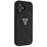 Guess Hot Stamp 4G Pattern Triangle Metal Logo Black Kryt iPhone 16