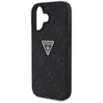 Guess Hot Stamp 4G Pattern Triangle Metal Logo Black Kryt iPhone 16