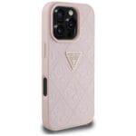 Guess Hot Stamp 4G Pattern Triangle Metal Logo Pink Kryt iPhone 16 Pro