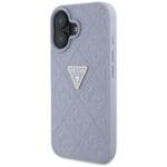 Guess Hot Stamp 4G Pattern Triangle Metal Logo Purple Kryt iPhone 16